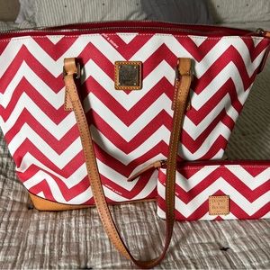 Dooney and Bourke chevron tote with coin purse